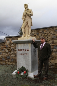 Tommy at the Michael Dwyer Monument in the Glen of Imaal
